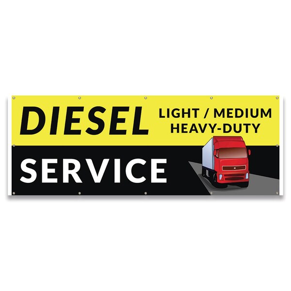 Signmission Diesel Service Light Medium Heavy-Duty Banner Concession Stand Food Truck Single Sided B-120-30043 - main